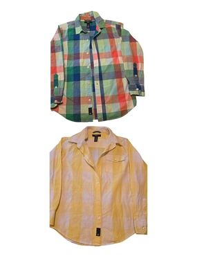 Two-Pack Boys Plaid Button-Up Shirt Set - Multicolor & Yellow - Gap Kids